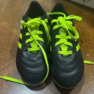 Adidas Black and Neon Green Soccer Shoes